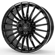 AXXION AX5 Schwarz glanz lackiert mit hochglanzpoliertem Felgenbett